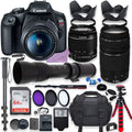 Canon EOS Rebel T7 DSLR Camera with 18-55mm is II Lens & Canon EF 75-300mm III Lens Bundle + 420-800mm Zoom Lens + 64GB Ultra Memory + Filters + Monopod (Renewed) V672