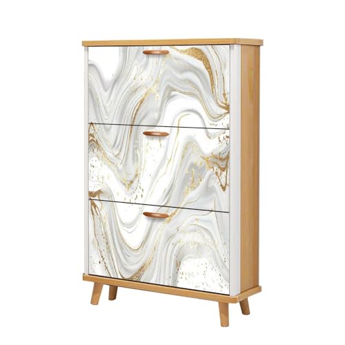 3 Flip Drawers Wooden Shoe Storage Cabinet D105