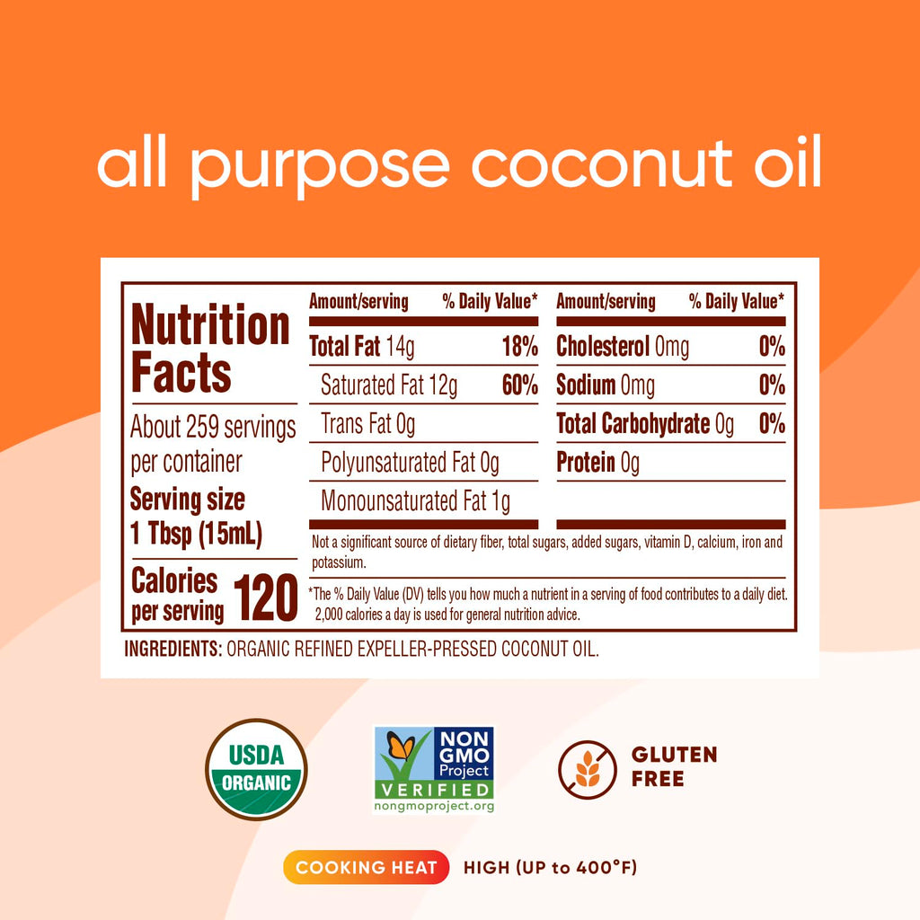 Organic Steam Refined Coconut Oil, 128 Fl Oz N5570