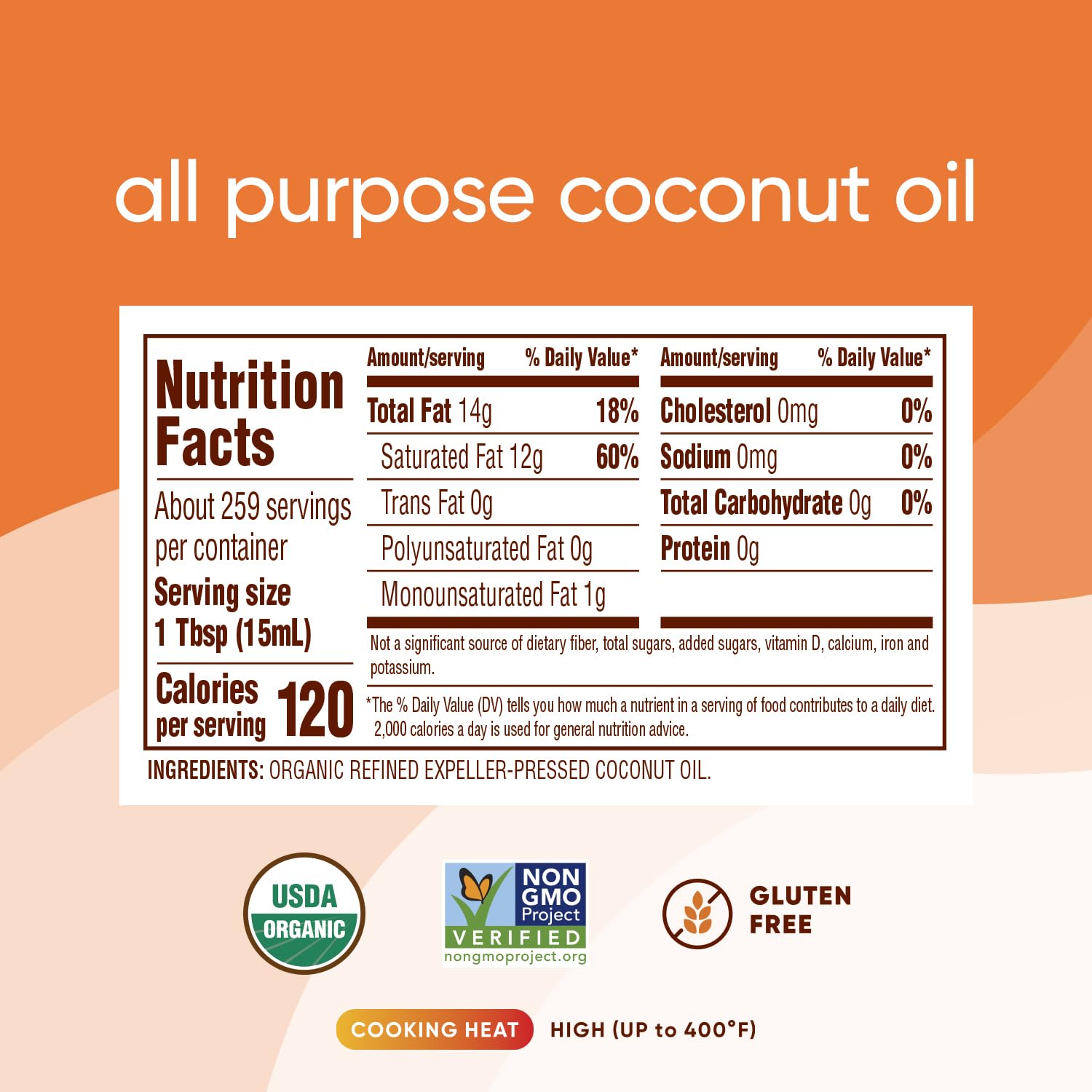 Organic Steam Refined Coconut Oil, 128 Fl Oz N5570