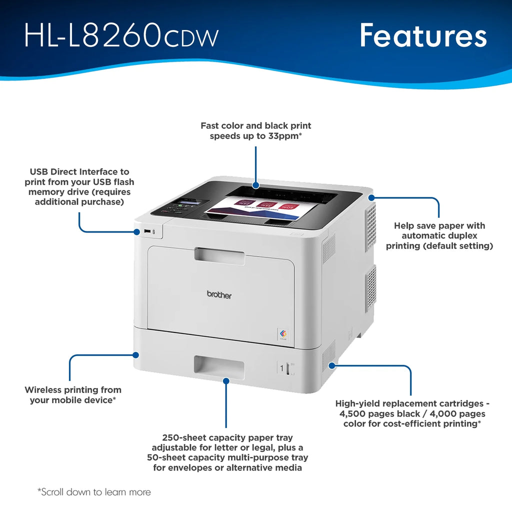 Business Color Laser Printer with Duplex Printing J397913