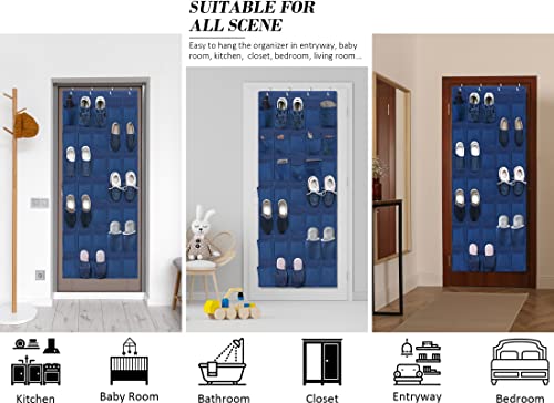 35 Mesh Pockets Blue Hanging Shoe Organizer C72651