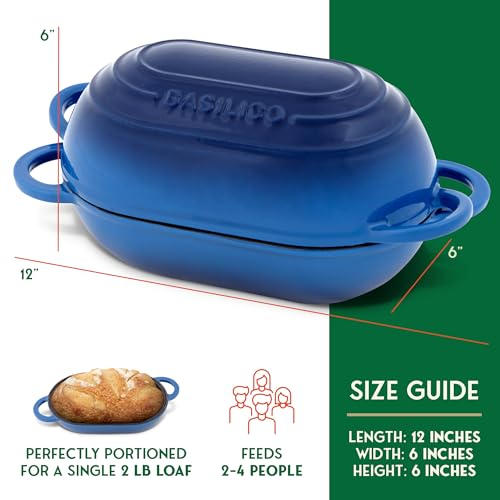 Blue 2 Qt Enameled Cast Iron Bread Oven with Lid I80800