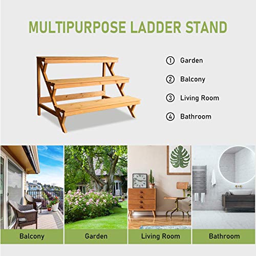 3 Tier Wood Plant Stand Z8789