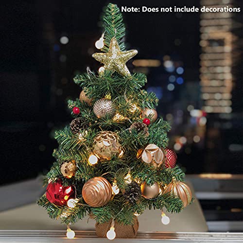 20 inch Pre-Lit Artificial Mini Christmas Tree with 40 LED Lights E967175