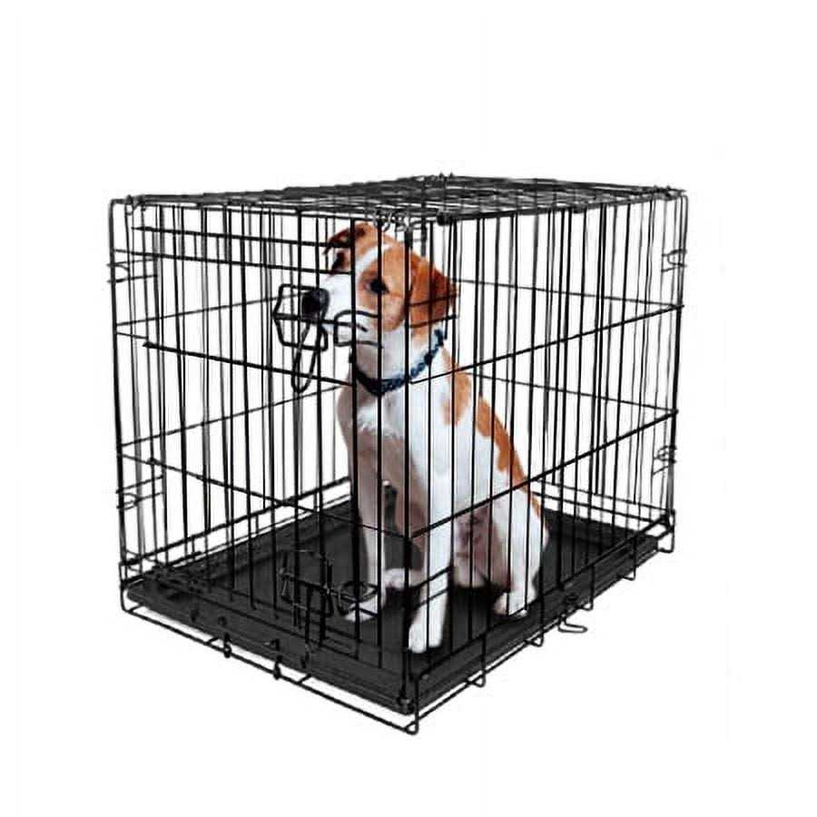 Single-Door Folding Dog Crate with Divider B627