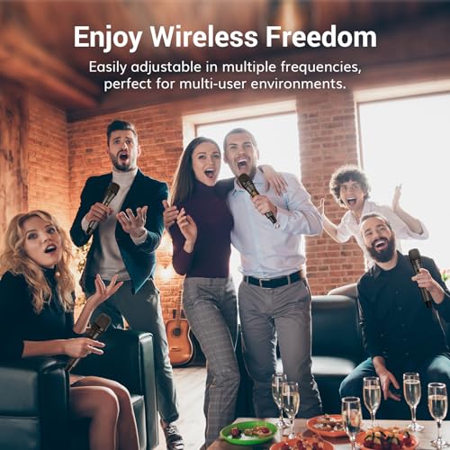 Wireless Microphone System with 4x10 Channels Cordless Handheld Microphone Y646