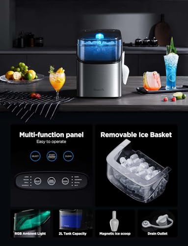 Smart Ice Maker Countertop, 26lbs/24Hrs, 3 Sizes, Silver K311968