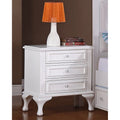 White 3 Drawer Nightstand I5073