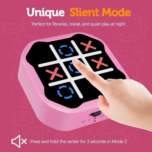 Purple Handheld Electronic Tic Tac Toe Game L3647