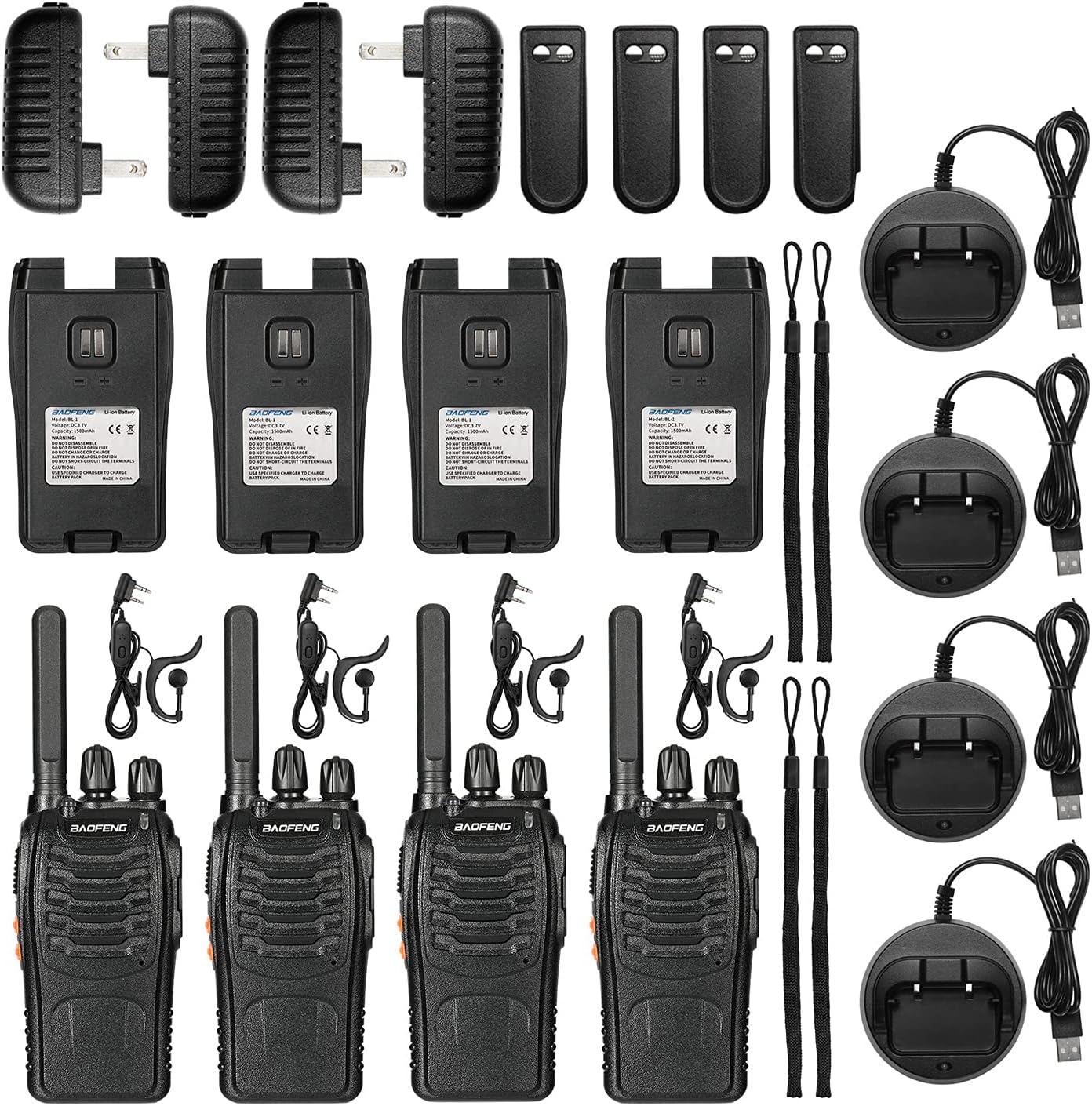 Walkie Talkies Black 4 Pack C5811