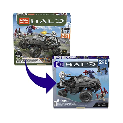 303 Piece UNSC Razorback Blitz Vehicle Building Toy Set with 4 Micro Action Figures F2360