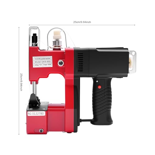 Red 6MM Industrial Canvas Sewing Machine with Accessory Kit A4695
