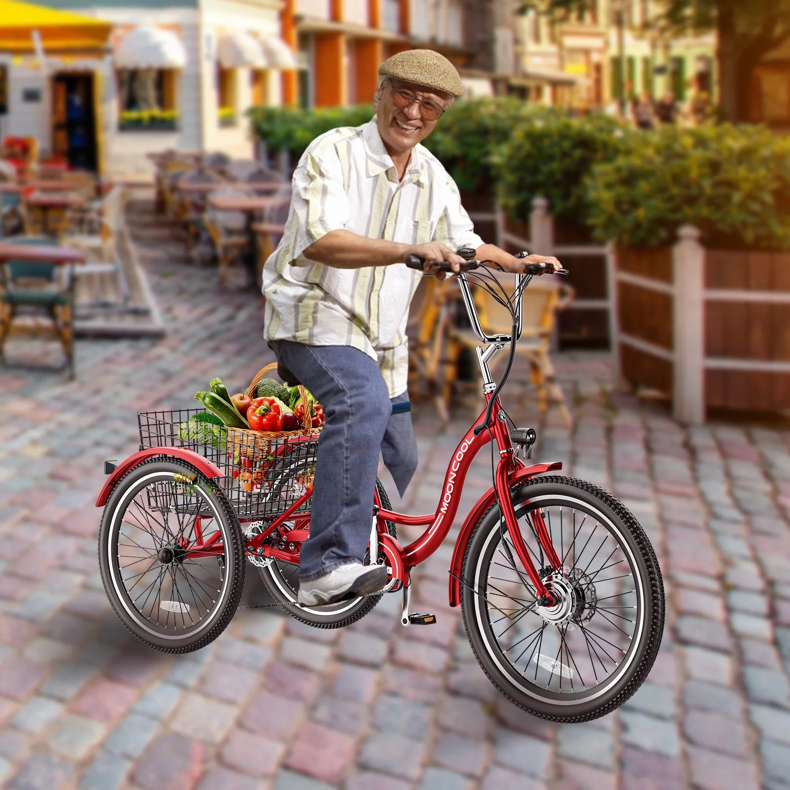 24" 350W 7-Speed Electric Tricycle with Removable Lithium Battery 36V 14.5AH L1410