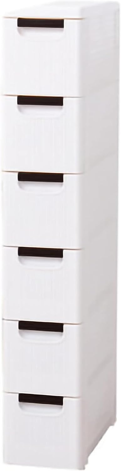 Narrow Storage Drawer Cart with Slide Out Drawer, Plastic Storage Tower with Wheels O5926
