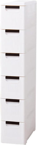 Narrow Storage Drawer Cart with Slide Out Drawer, Plastic Storage Tower with Wheels O5926