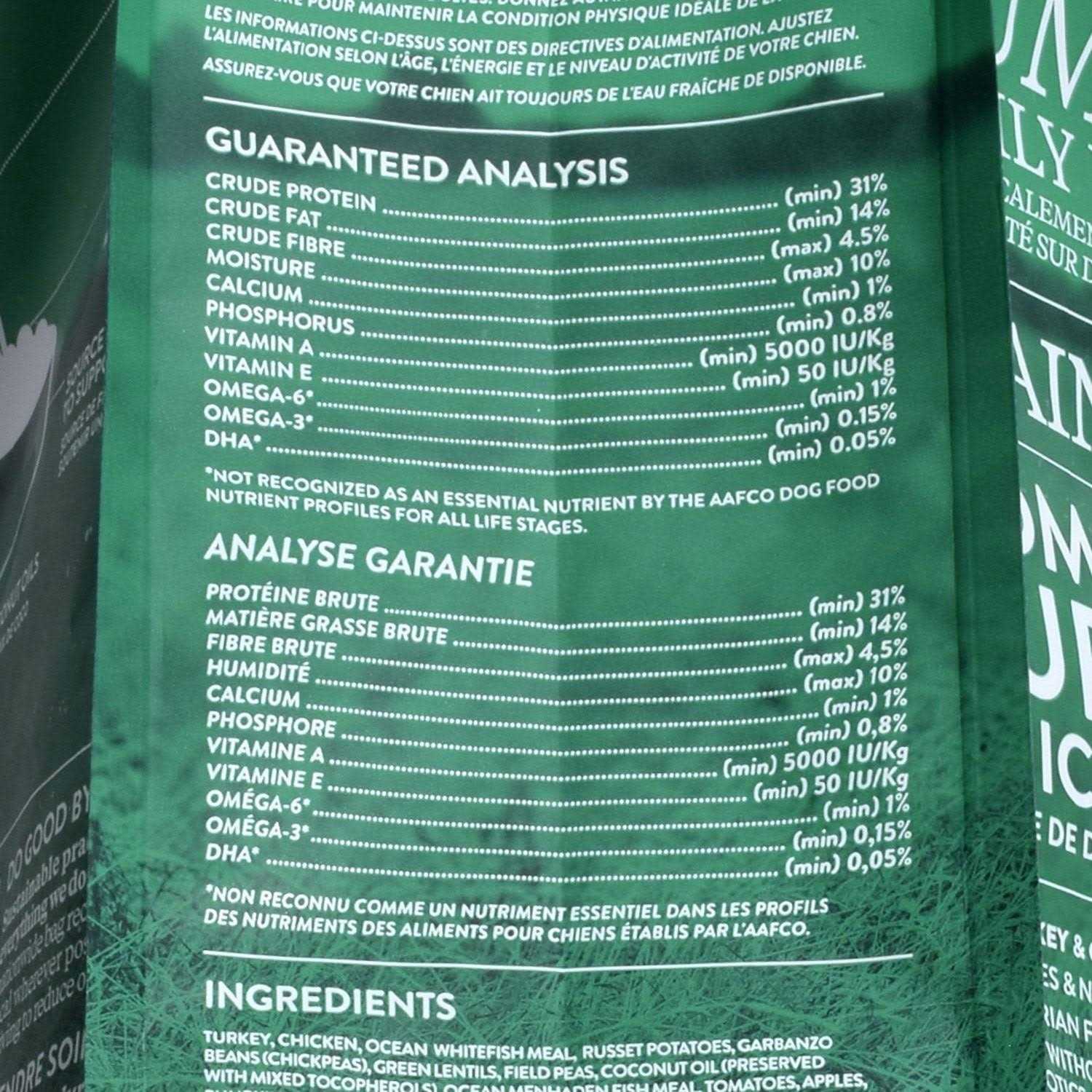 Grain Free Turkey & Chicken Dry Dog Food Y338