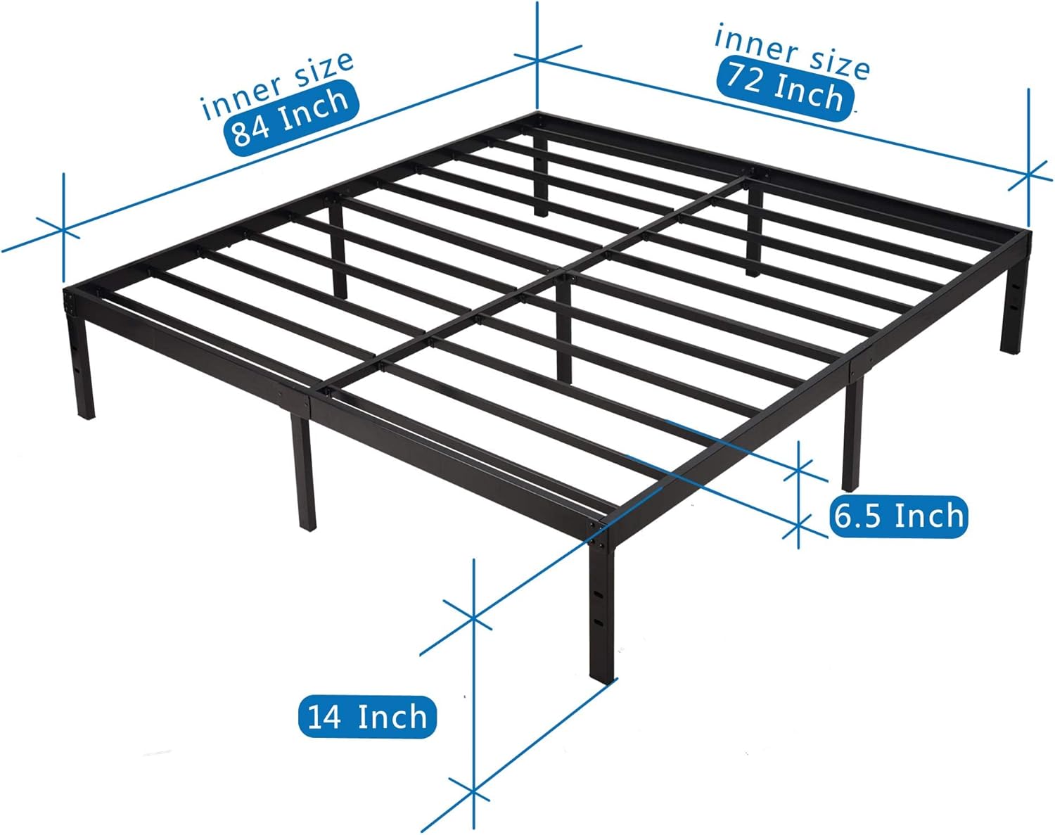 Black Metal Platform Bed Frame Cal King M94873