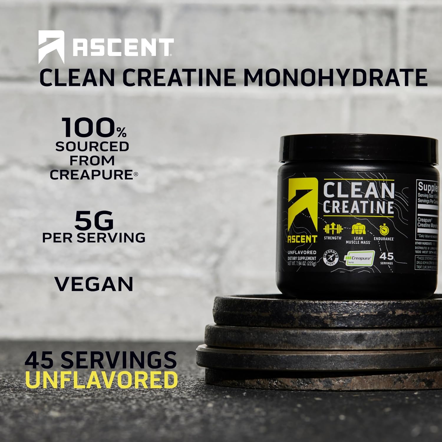 Unflavored Creatine Monohydrate Powder, 45 Servings Y561