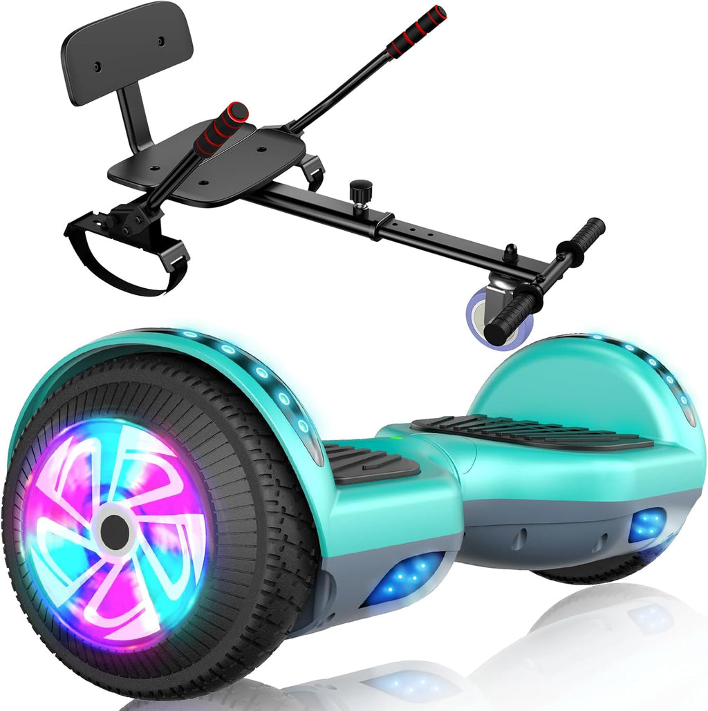 6.5" Self Balancing Scooter with Seat Attachment and Bluetooth LED Lights R6573