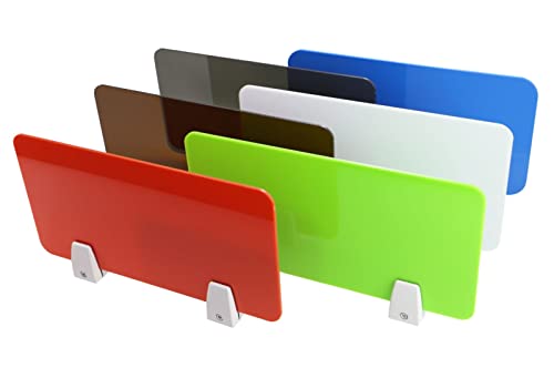 White 12x20 Acrylic Desk Divider with Clips J876141