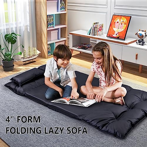 5-Position Folding Chaise Lounge with Adjustable Back & Steel Frame Black W809