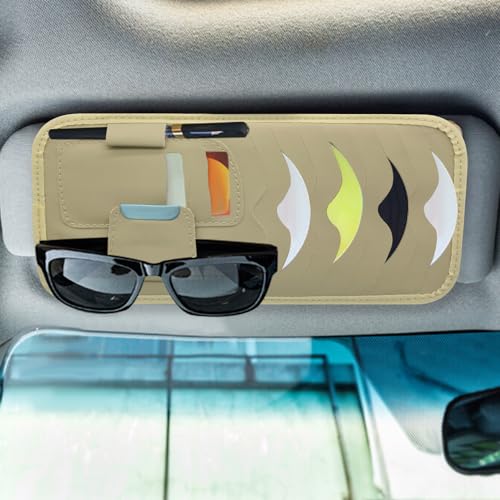 Car Sun Visor Organizer Leather Holder H3406