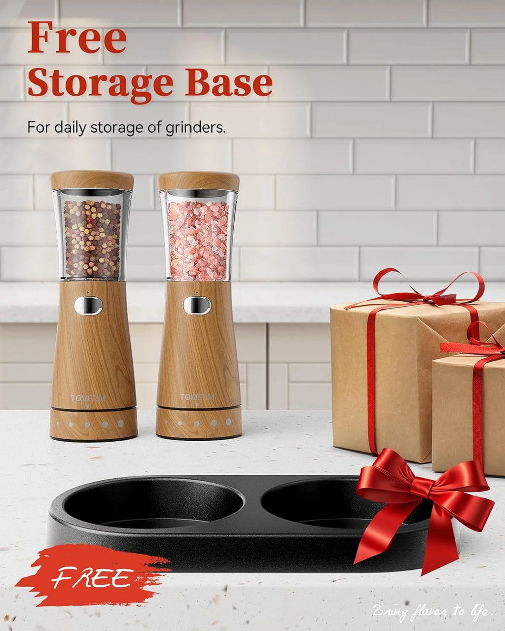 Electric Salt and Pepper Grinder Set 2 Pack USB Rechargeable with LED Light I579789