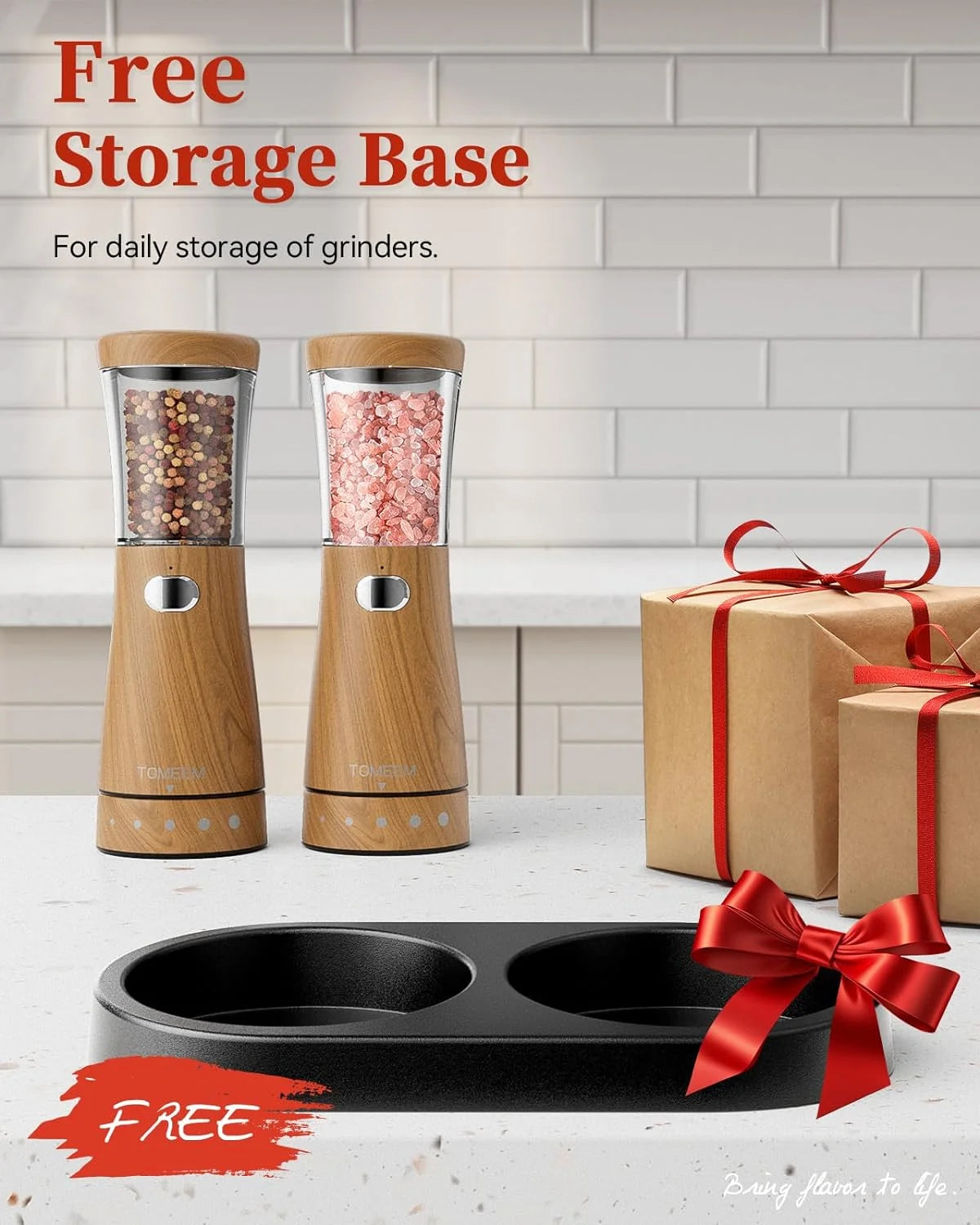 Electric Salt and Pepper Grinder Set 2 Pack USB Rechargeable with LED Light I579789