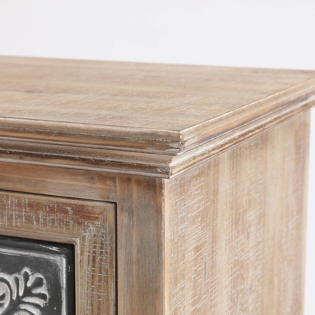 Metal and Wood Tall Tower Cabinet M80872