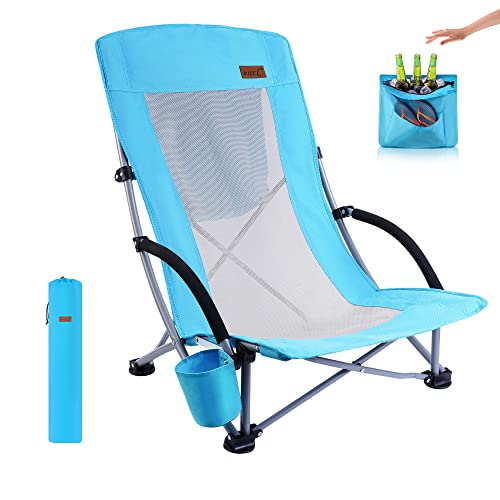 Set of 2 Orange Beach Chair with Cooler and Carry Bag I193