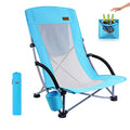 Set of 2 Orange Beach Chair with Cooler and Carry Bag I193