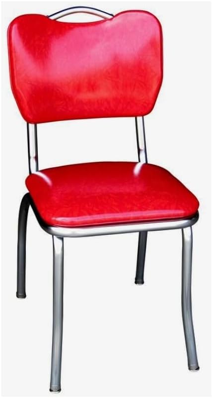 Cracked Ice Red Diner Chair with Pulled Seat V5153