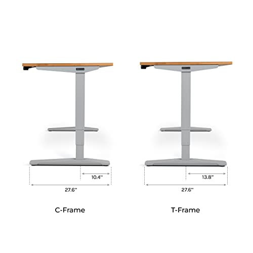 Bamboo Standing Desk 48 x 30 inch Adjustable Gray Q70746