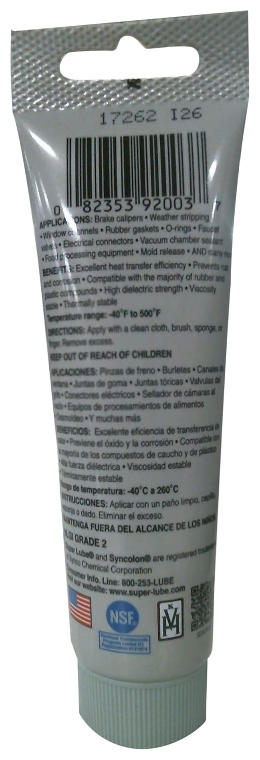 Translucent White Silicone Lubricating Grease with PTFE, 3 oz Tube I293