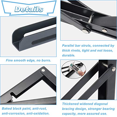 8 Inch Heavy Duty Metal Folding Shelf Brackets Pack of 2 V295606