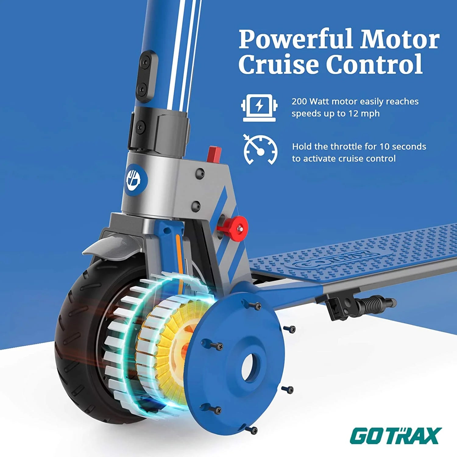 Blue 200W 6.5" Tires Foldable Electric Scooter O507
