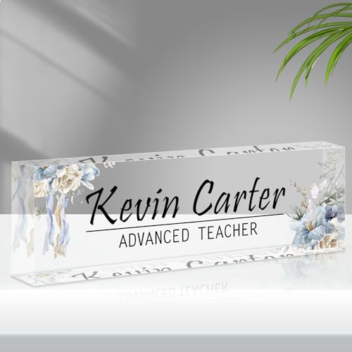 Acrylic Desk Name Plate (Purple Gold Marble) F5440