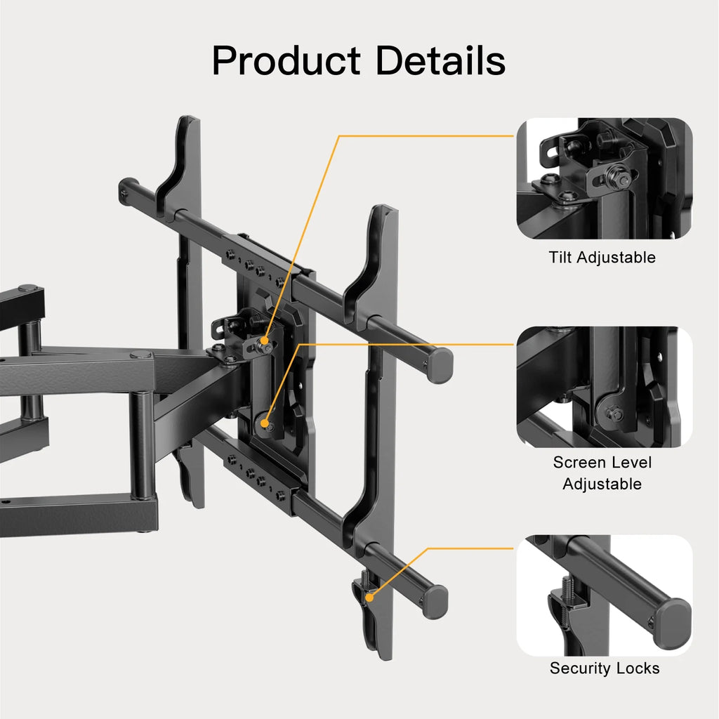 Full Motion TV Wall Mount for 37-75 inch TVs Holds up to 132lbs I2575