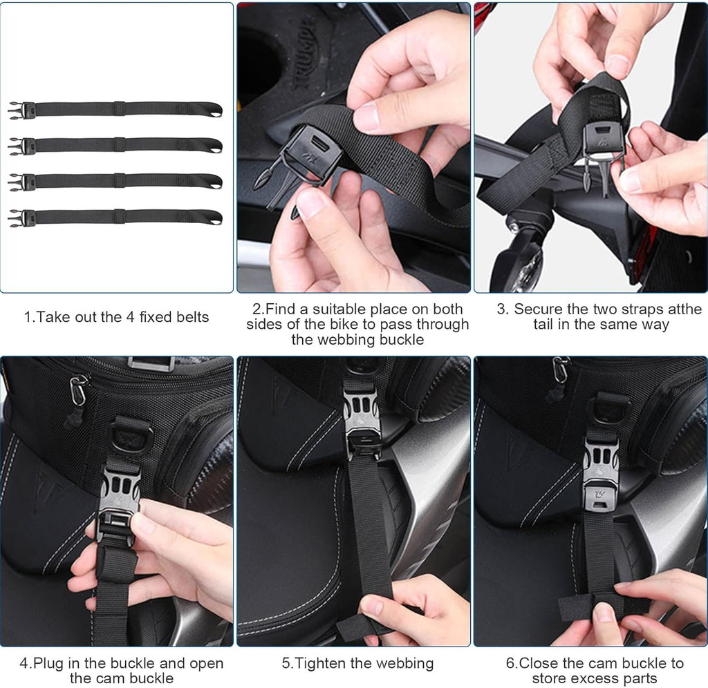 Black 12L-18L Expandable Motorcycle Tail Bag with Rain Cover Q3206