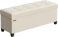 Cream White Storage Ottoman Bench C70620