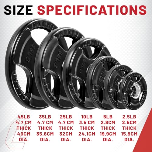 Rubber Coated Olympic Weight Set with Bar and Spring Clips B581061