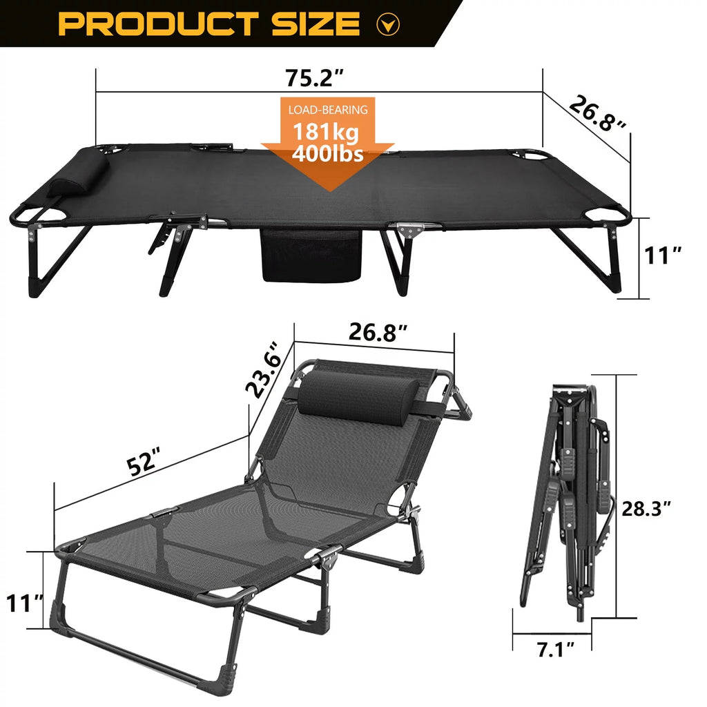 Folding Camping Cot with Pillow and Mattress M13522