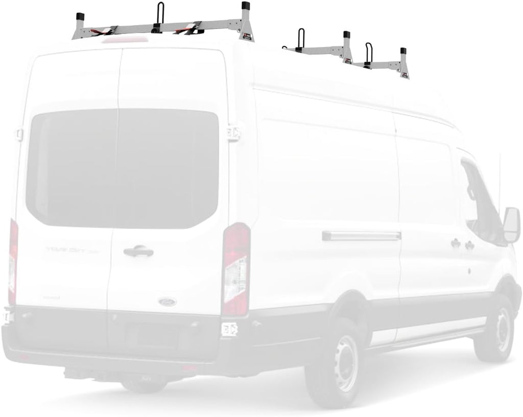 Aluminum White 3 Bar Roof Rack for Ford Transit 2015-On W391