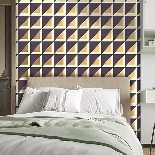 Brown Wall Sticker Geometry Lattice Line Wallpaper 118" X 110" T2776