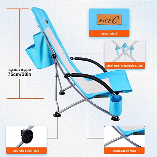 Set of 2 Orange Beach Chair with Cooler and Carry Bag I193