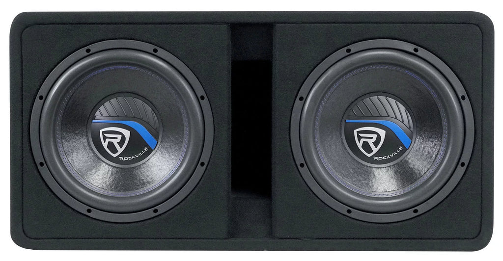Dual 12" 2800w Car Subwoofers with Vented Sub Box and Amp K963