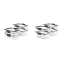 Glass Storage Set of 4 Food Containers, Clear, 3-Pack O325