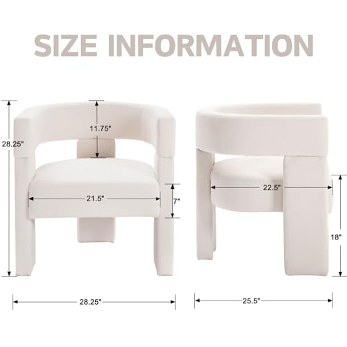 Beige Fabric Upholstered Barrel Accent Chair Q115