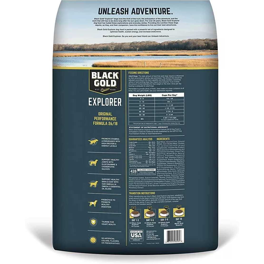 Black Gold Explorer Dry Dog Food Original Performance Formula D516305